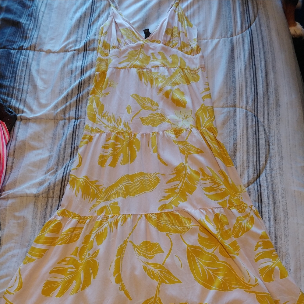 Strappy floral yellow dress